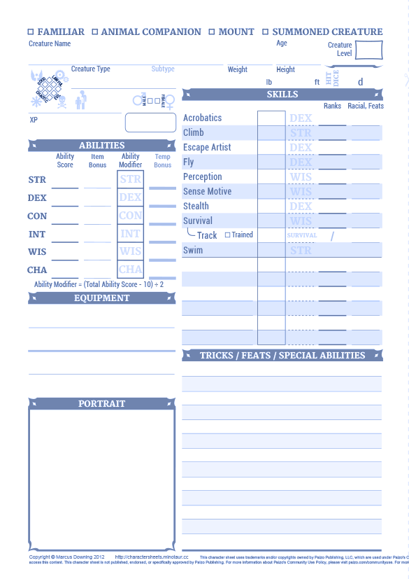 Dyslexic Character Sheets