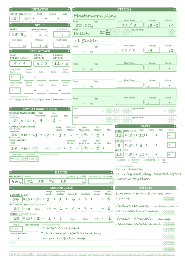 Dyslexic Character Sheets